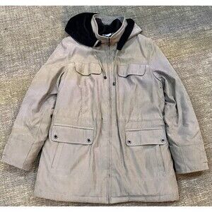Croft & Barrow Women's M Warm Insulated Winter Hooded Parka Jacket Coat Brown